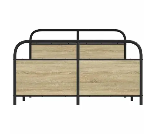 Gultas Rāmis Bez Matrača, Metāls, Ozolkoka, 140X200 Cm Vidaxl