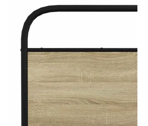 Gultas Rāmis Bez Matrača, Metāls, 150X200Cm, Ozolkoka Imitācija Vidaxl