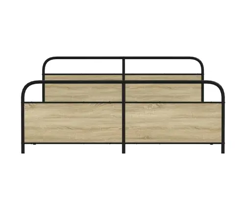Gultas Rāmis Bez Matrača, Metāls, 183X213Cm, Ozolkoka Imitācija Vidaxl