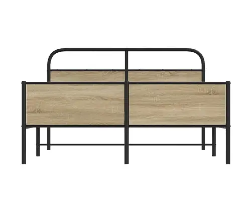 Gultas Rāmis Bez Matrača, Metāls, 160X200Cm, Ozolkoka Imitācija Vidaxl