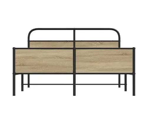 Gultas Rāmis Bez Matrača, Metāls, 180X200Cm, Ozolkoka Imitācija Vidaxl