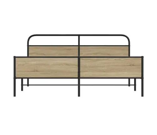 Gultas Rāmis Bez Matrača, Metāls, 183X213Cm, Ozolkoka Imitācija Vidaxl