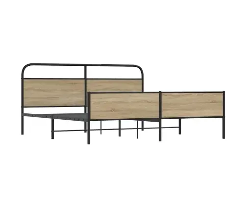 Metallist Voodiraam Ilma Madratsita Suitsutatud Tamm 193X203 Cm