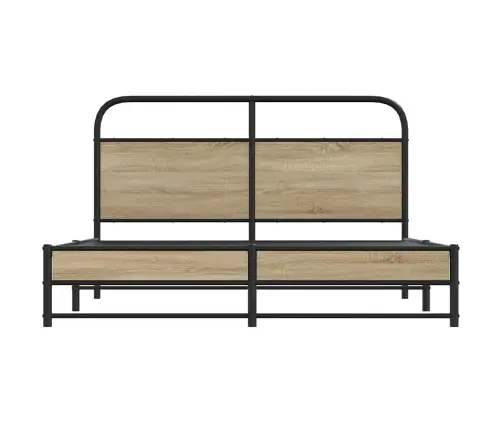 Metallist Voodiraam Ilma Madratsita Suitsutatud Tamm 160X200 Cm