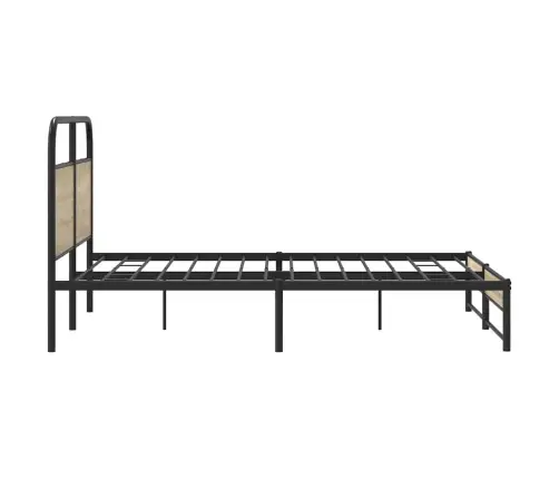 Metallist Voodiraam Ilma Madratsita Suitsutatud Tamm 160X200 Cm