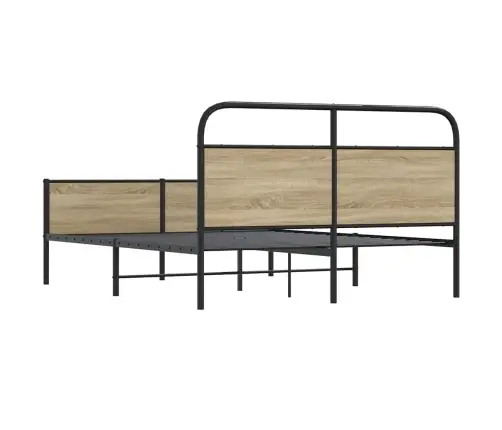 Metallist Voodiraam Ilma Madratsita Suitsutatud Tamm 160X200 Cm