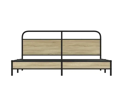 Gultas Rāmis Bez Matrača, Metāls, 193X203Cm, Ozolkoka Imitācija Vidaxl