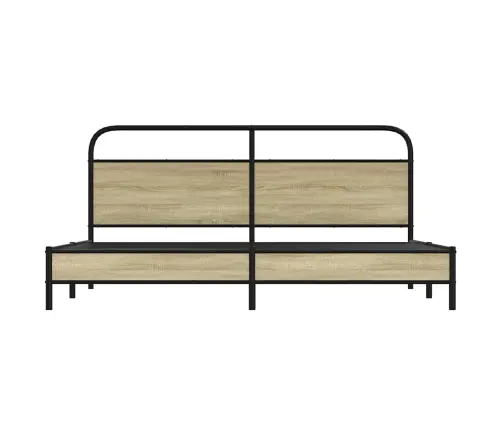 Gultas Rāmis Bez Matrača, Metāls, 200X200Cm, Ozolkoka Imitācija Vidaxl