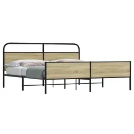 Metallist Voodiraam Ilma Madratsita Sonoma Tamm 180X200 Cm