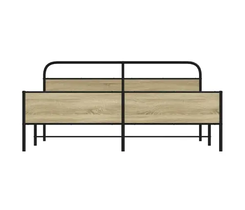 Gultas Rāmis Bez Matrača, Metāls, 183X213Cm, Ozolkoka Imitācija Vidaxl