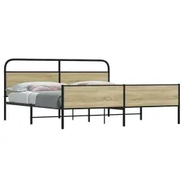 Lovos Rėmas Be Čiužinio, Sonoma Ąžuolo, 193X203cm Metalas Lovos Rėmas Be Čiužinio, Sonoma Ąžuolo, 193X203cm Metalas
