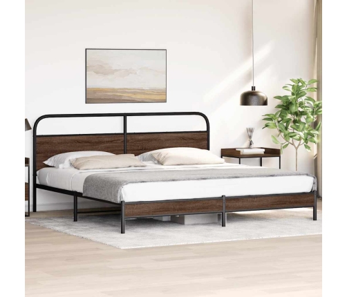 Metallist Voodiraam Ilma Madratsita Pruun Tamm 200X200 Cm