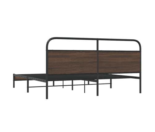 Metallist Voodiraam Ilma Madratsita Pruun Tamm 200X200 Cm