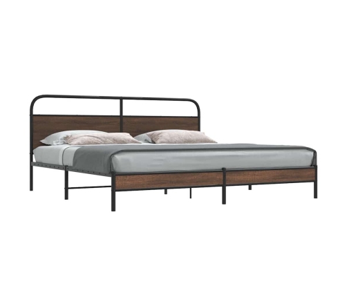 Metallist Voodiraam Ilma Madratsita Pruun Tamm 200X200 Cm
