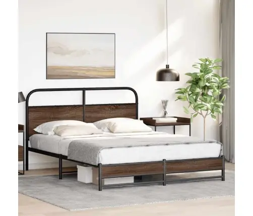 Gultas Rāmis Bez Matrača, Metāls, 160X200 Cm, Ozolkoka Krāsa Vidaxl