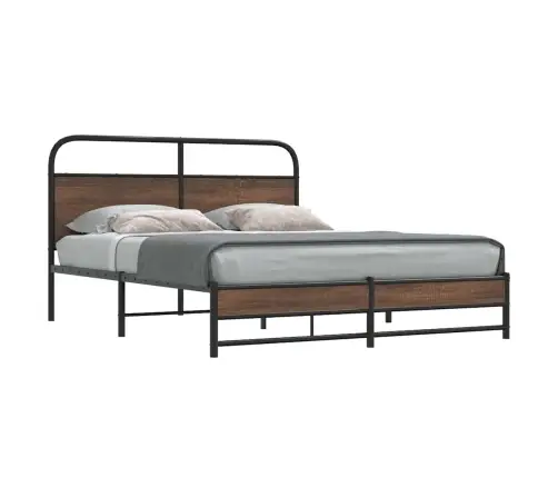 Gultas Rāmis Bez Matrača, Metāls, 160X200 Cm, Ozolkoka Krāsa Vidaxl