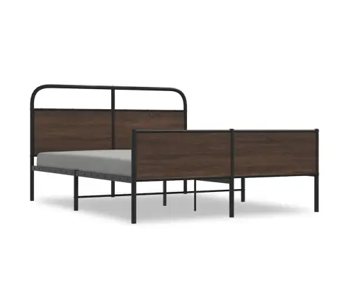 Gultas Rāmis Bez Matrača, Metāls, 150X200 Cm, Ozolkoka Krāsa Vidaxl