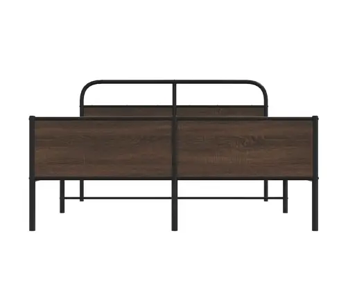 Gultas Rāmis Bez Matrača, Metāls, 150X200 Cm, Ozolkoka Krāsa Vidaxl