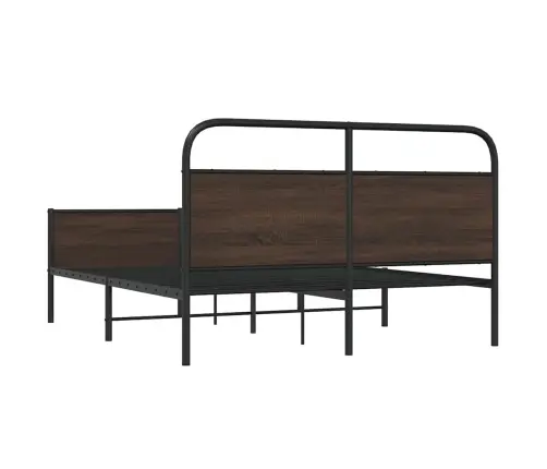 Gultas Rāmis Bez Matrača, Metāls, 150X200 Cm, Ozolkoka Krāsa Vidaxl