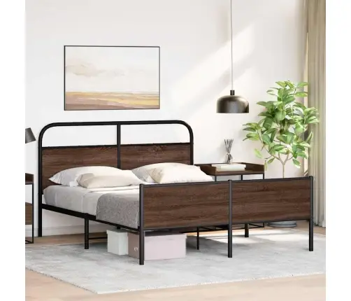 Gultas Rāmis Bez Matrača, Metāls, 160X200 Cm, Ozolkoka Krāsa Vidaxl