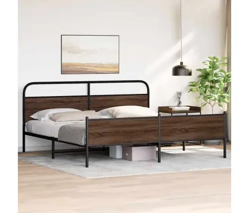 Gultas Rāmis Bez Matrača, Metāls, 180X200 Cm, Ozolkoka Krāsa Vidaxl