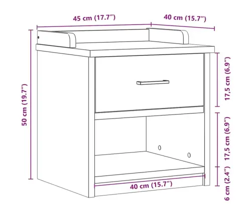 Prieškambario Suoliukas Sandnes, 45X40X50 cm Pušies Masyvas