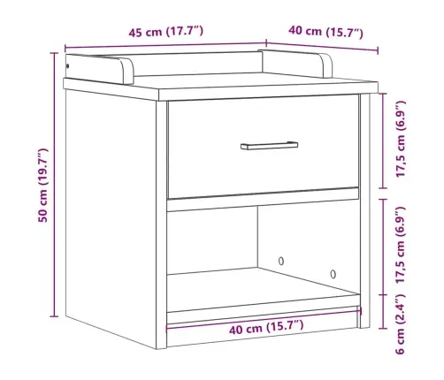 Gaiteņa Sols Sandnes 45X40X50 Cm Masīvkoka Priede Vidaxl
