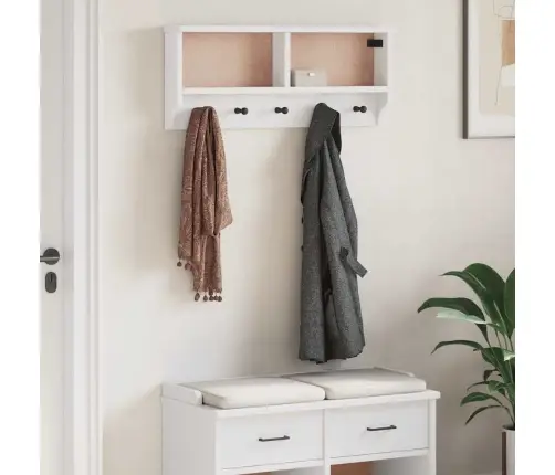 Sienas Mēteļu Pakaramais, Sandnes, Balts, 87X12X35 Cm, Priede Vidaxl