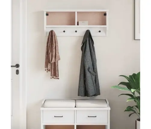 Sienas Mēteļu Pakaramais, Sandnes, Balts, 87X12X35 Cm, Priede Vidaxl