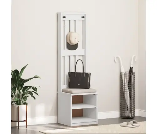 Saalipuu Sandnes Valge 45X40X159,5 Cm Täispuidust Mänd