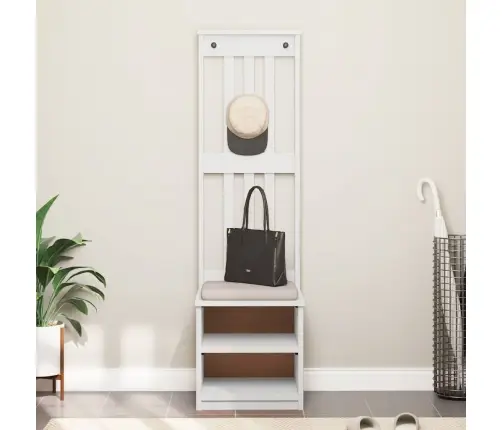 Saalipuu Sandnes Valge 45X40X159,5 Cm Täispuidust Mänd