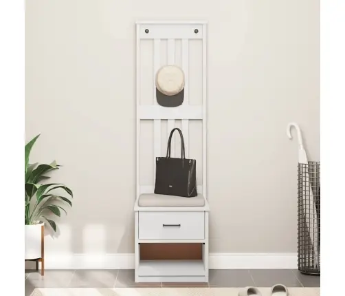 Halles Koks, Sandnes, Balts, 45X40X159,5 Cm, Priedes Masīvkoks Vidaxl