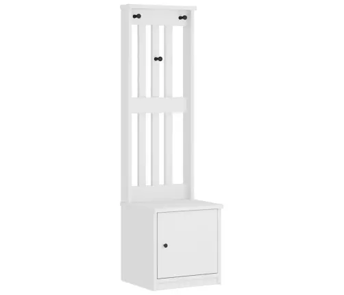 Salės Medis "Sandnes" Baltas 45X40X159,5 Pušies Masyvo