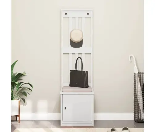 Salės Medis "Sandnes" Baltas 45X40X159,5 Pušies Masyvo