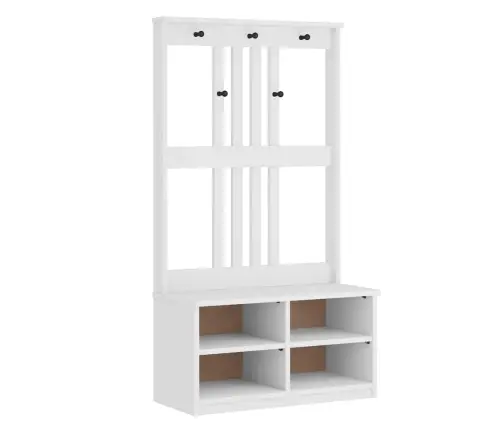 Halles Koks, Sandnes, Balts, 87X40X159,5 Cm, Priedes Masīvkoks Vidaxl