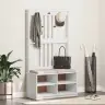 Halles Koks, Sandnes, Balts, 87X40X159,5 Cm, Priedes Masīvkoks Vidaxl