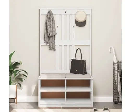 Halles Koks, Sandnes, Balts, 87X40X159,5 Cm, Priedes Masīvkoks Vidaxl
