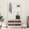 Halles Koks, Sandnes, Balts, 87X40X159,5 Cm, Priedes Masīvkoks Vidaxl