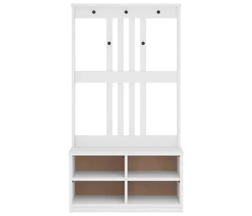 Halles Koks, Sandnes, Balts, 87X40X159,5 Cm, Priedes Masīvkoks Vidaxl