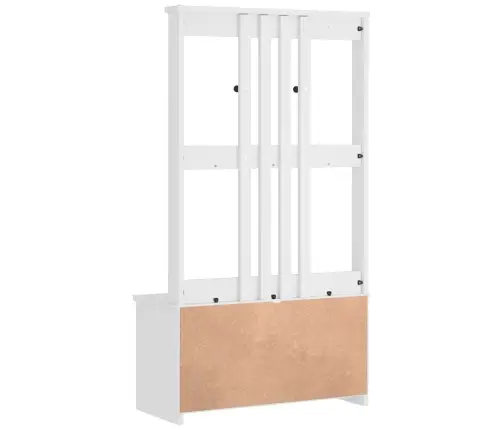 Halles Koks, Sandnes, Balts, 87X40X159,5 Cm, Priedes Masīvkoks Vidaxl