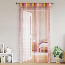Nöörkardinad 2 Tk, Mitmevärviline, 140X250 Cm