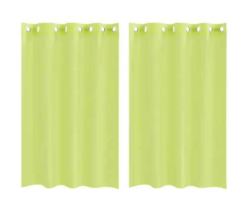 Voile Kardinad Koos Rõngastega 2 Tk Apple Green 140X175 Cm