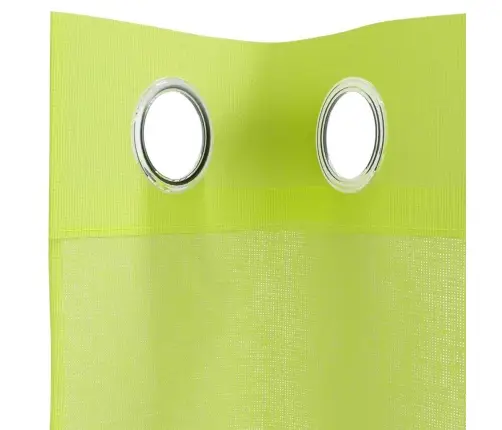 Voile Kardinad Koos Rõngastega 2 Tk Apple Green 140X175 Cm