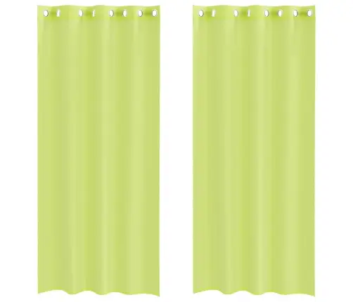 Voile Aizkari Ar Starplikām, 2 Gab., Dzeltenzaļi, 140X225 Cm Vidaxl