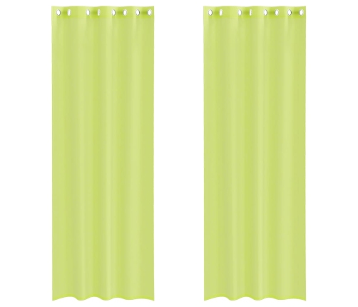 Voile Aizkari Ar Starplikām, 2 Gab., Dzeltenzaļi, 140X260 Cm Vidaxl