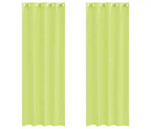 Voile Aizkari Ar Starplikām, 2 Gab., Dzeltenzaļi, 140X260 Cm Vidaxl