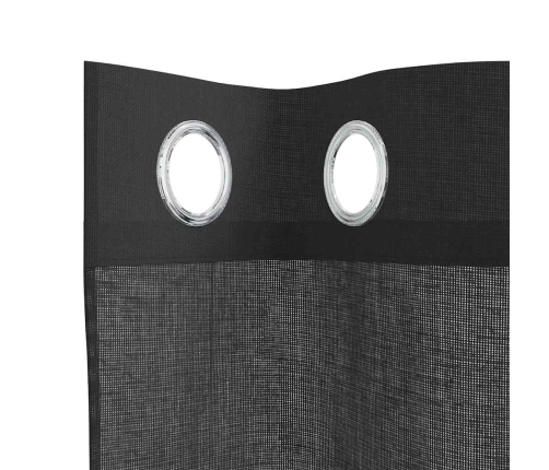 Voile Kardinad Rõngastega 2 Tk Must 140X245 Cm