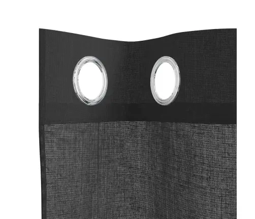 Voile Aizkari Ar Starplikām, 2 Gab., Melni, 140X260 Cm Vidaxl
