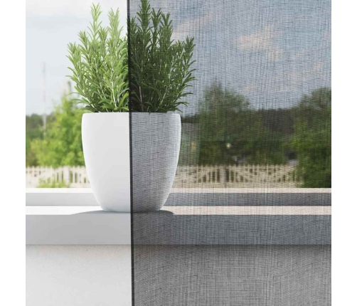 Voile Užuolaidos Su Įvorėmis, 2Vnt., Juodos Spalvos, 140X300Cm