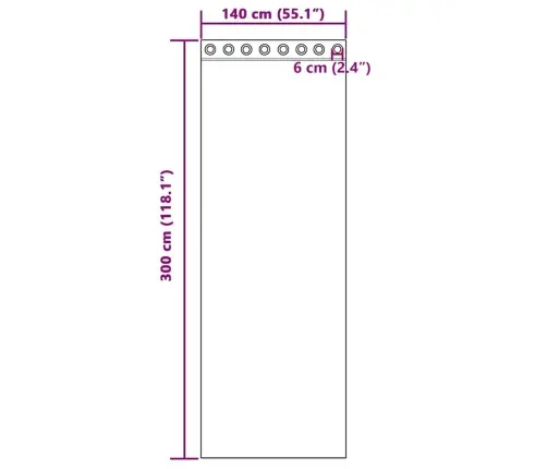 Voile Užuolaidos Su Įvorėmis, 2Vnt., Juodos Spalvos, 140X300Cm